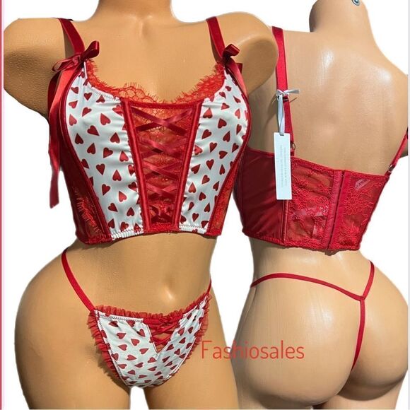 Victorias Secret Dream Angels Satin & lace Corset Bra & V String Panty Set - Picture 7 of 7